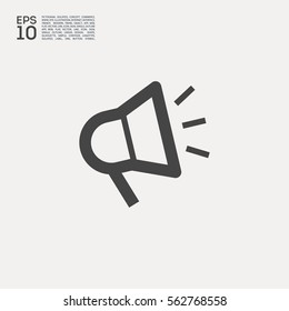 Megaphone isolated minimal flat icon. Loudspeaker line vector icon for websites and applications minimalistic flat design.