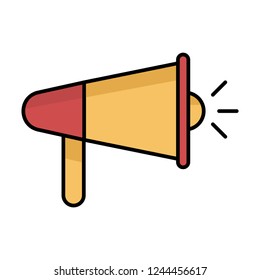 Megaphone isolated on white background. Line icons illustration
