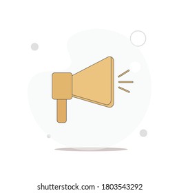 ilustración plana vectorial aislada megáfona en blanco