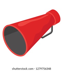 Megaphone, isometric  icon loudspeaker