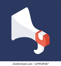 Megaphone isometric icon. Megaphone vector icon. Isometric vector illustration. - Vector