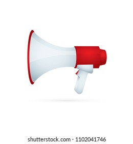 Megaphone. Megaphone isometric illustrations set.
Loudspeaker vector symbols. Vintage megaphone isolated on white background.