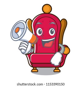 With megaphone king throne character cartoon
