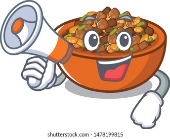 With megaphone kung pao chicken isolated with cartoon
