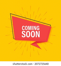 Megaphone label with coming soon. Neon style. Megaphone banner. Web design. Vector stock illustration