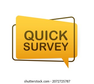 Megaphone label with quick survey. Megaphone banner