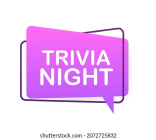 Megaphone label with trivia night. Megaphone banner
