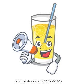 With megaphone lemonade character cartoon style
