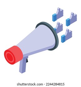Megaphone like icon isometric vector. Trend future. Career work