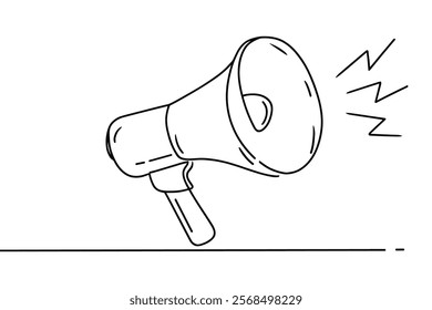 megaphone line art. continuous line megaphone