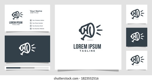 Megaphone Line Art Design Vector, Element For Logo, Emblem, Announcement, Unique Elegant Design Concept. Logo And Business Card.premium Vector