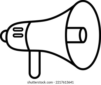 vector de icono de línea megáfono aislado con fondo blanco