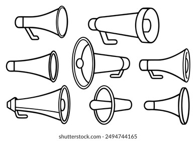 Megaphone line art modern artwork communication tool