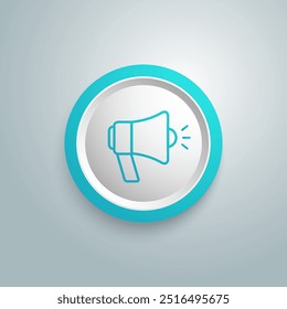 Megaphone line blue icon. Icon megaphone Single Icon Graphic Design. Vector illustration