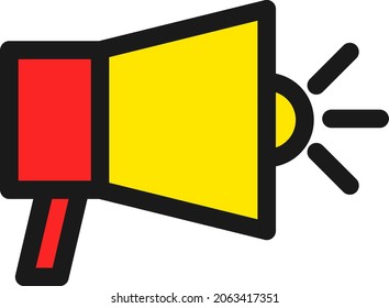  Megaphone Line Filled Vector Icon Design
