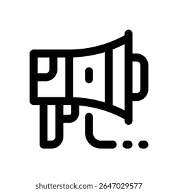 megaphone line icon. Clean and minimalist vector icon for websites, mobile apps, presentations, and logos. Fully scalable and customizable for any project.