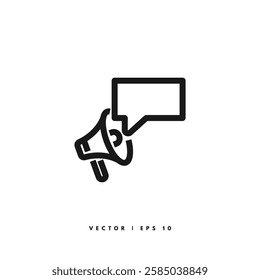 Megaphone Line Icon. Editable Stroke