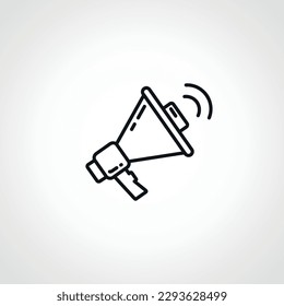 icono de la línea de megáfono. icono de contorno megáfono del altavoz