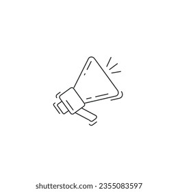 megaphone line icon. loudspeacker megaphone thin line icon