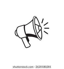 Megaphone Line Icon Haut-parleur, Annonce, Marketing, Illustration vectorielle à la communication	