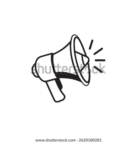 Megaphone Line Icon Loudspeaker, Announcement, Marketing, Communication Vector Illustration	