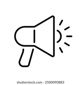 Megaphone line icon. Loudspeaker icon vector