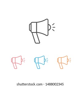 Megaphone line icon set. Icon megaphone Single Icon Graphic Design. Vector illustration