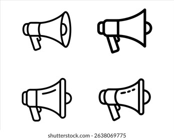  megaphone line icon set vector on white background.