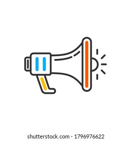 Megaphone line icon. Vector color icon.