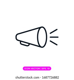 Megaphone Line Icon Vector Design With Editable Stroke