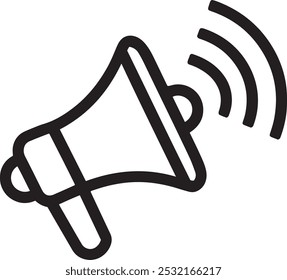 Megaphone line icon vector design with editable stroke