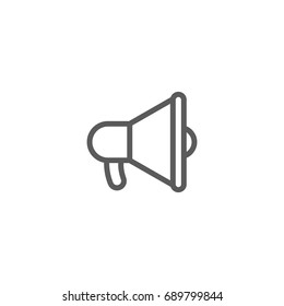 Megaphone Line Icon, Vector On White Background