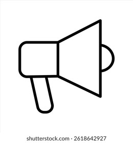 megaphone line icon white background.	