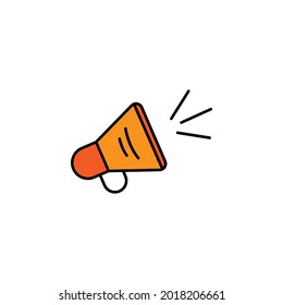 megaphone line illustration colored icon. element of business illustration icons. Signs, symbols can be used for web, logo, mobile app, UI, UX