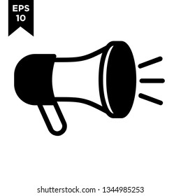 megaphone line outline with black filled new icon designs logo vector illustration template