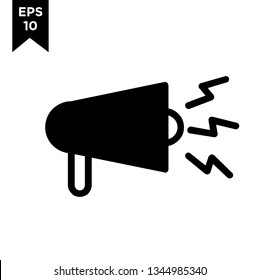 megaphone line outline with black filled new icon designs logo vector illustration template