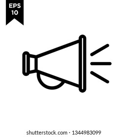 megaphone line outline new icon designs logo vector illustration template