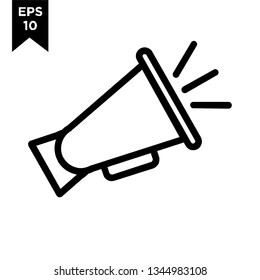 megaphone line outline new icon designs logo vector illustration template