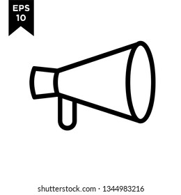 megaphone line outline new icon designs logo vector illustration template