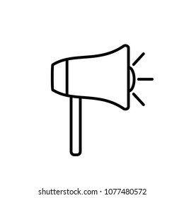 megaphone line vector icon, loudspeaker button