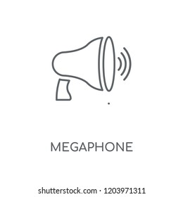 Megaphone linear icon. Megaphone concept stroke symbol design. Thin graphic elements vector illustration, outline pattern on a white background, eps 10.