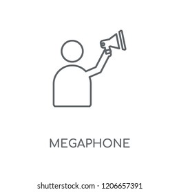 Megaphone linear icon. Megaphone concept stroke symbol design. Thin graphic elements vector illustration, outline pattern on a white background, eps 10.