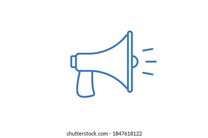 Megaphone linear icon, vector design with editable stroke. Loudspeaker, bullhorn symbol.