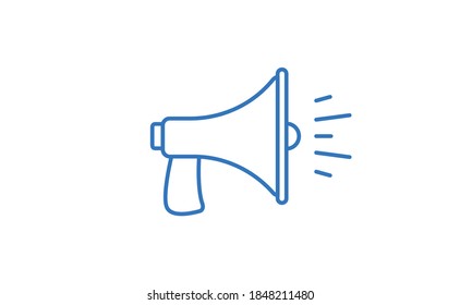 Megaphone linear icon, vector design with editable stroke. Loudspeaker, bullhorn symbol.