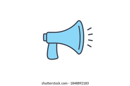 Megaphone linear icon, vector design with editable stroke. Loudspeaker, bullhorn symbol.