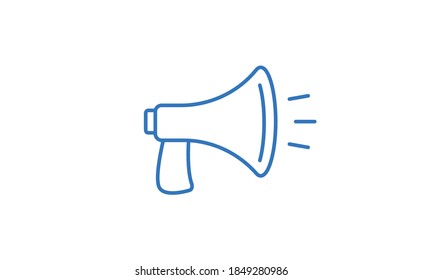 Megaphone linear icon, vector design with editable stroke. Loudspeaker, bullhorn symbol.