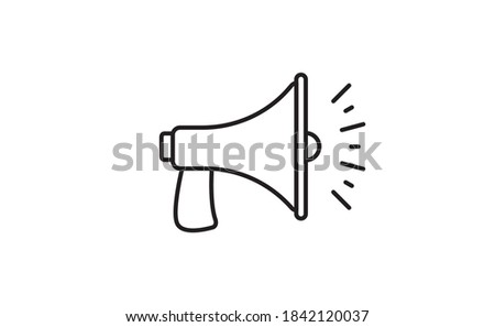Megaphone linear icon, vector design with editable stroke. Loudspeaker, bullhorn symbol.