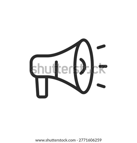 Megaphone, linear style icon. Announcing. Editable stroke width