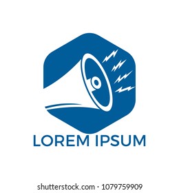 Megaphone logo design.  Loud media logotype icon.Speak up logo icon design.