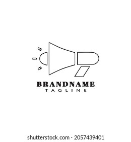 plantilla de diseño de icono de logotipo megaphone ilustración de vector aislado negro